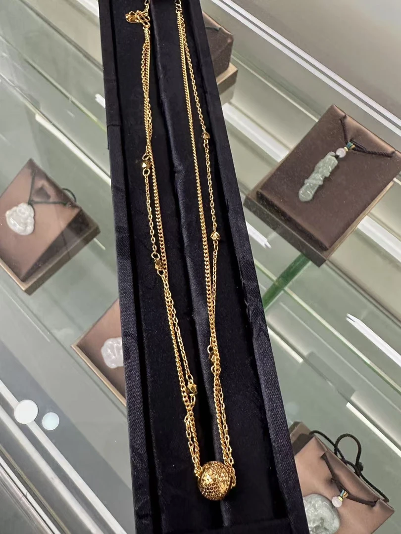 铜合金项链  【艺华高定】 龙鳞小金球项链