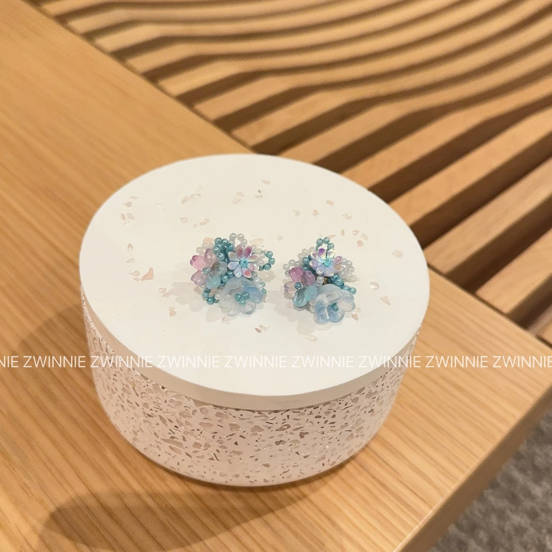 合金耳饰 Zwinnie/詹维尼【蓝色妖姬耳钉】 ES198