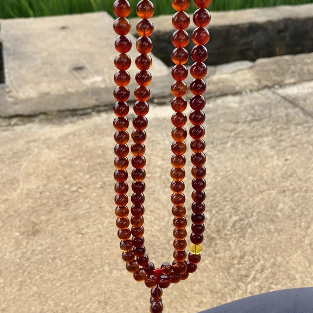 未镶嵌琥珀裸石紫杉醇珀卡9➕108颗