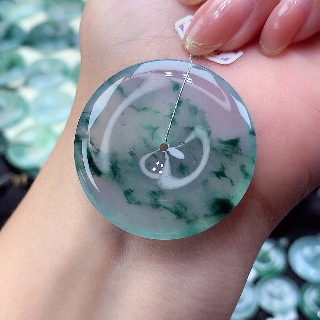 翡翠未镶嵌颈饰编号91尺寸36.4-6.1