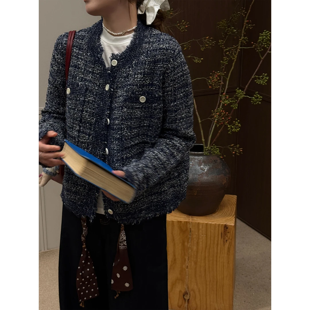 zhukele 夹色小香羊 毛开衫 百搭时尚