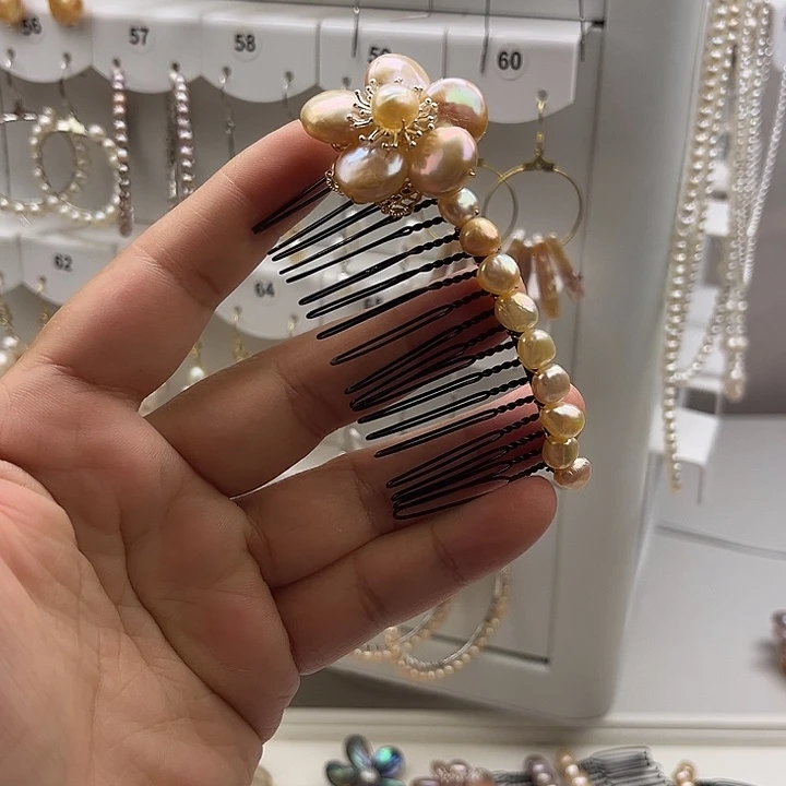 淡水珍珠发饰未镶嵌