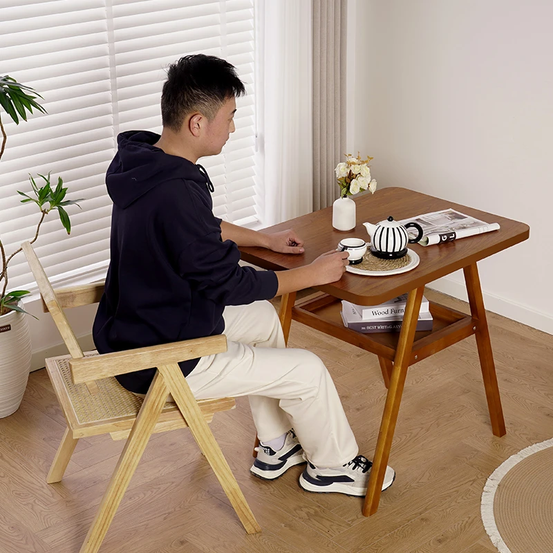 实木阳台三件套客厅茶几茶桌椅子简约风搭配全套椅子喝茶三件组合