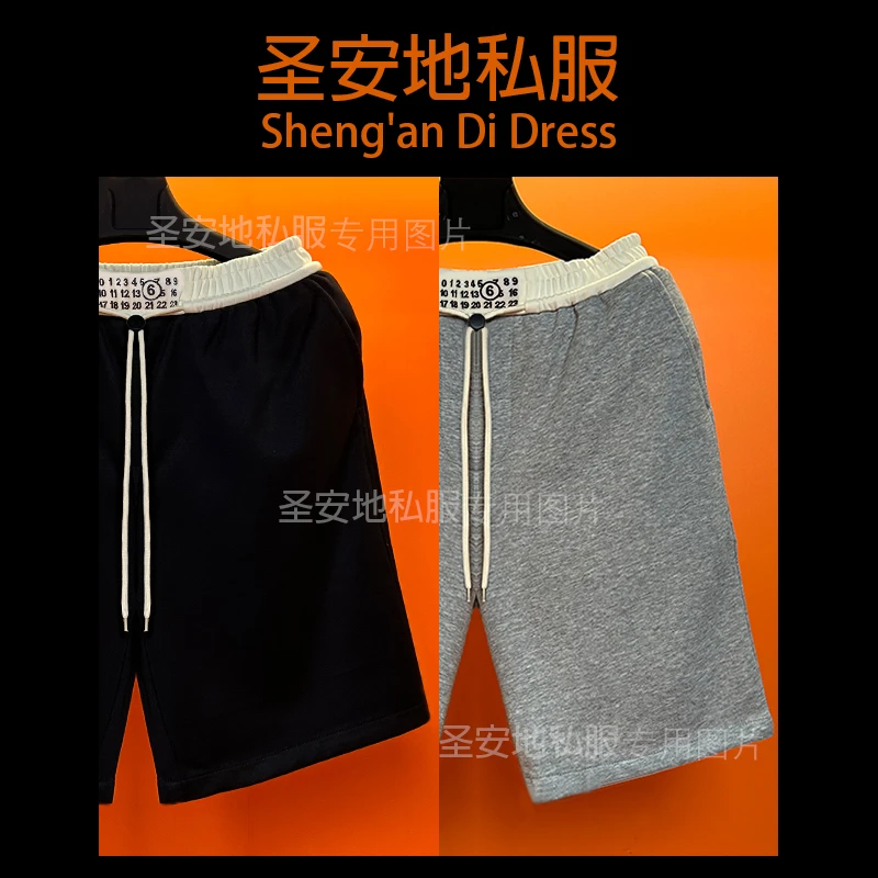 高货轻奢2025年夏季新款薄款刺绣数字透气拼色宽松5分休闲短裤男