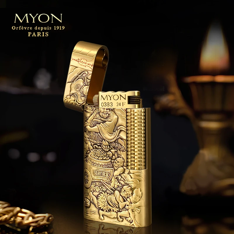 复礼~MYON爵士待机王原铜立体浮雕双色点漆五鬼运财欧洲勉牌煤油