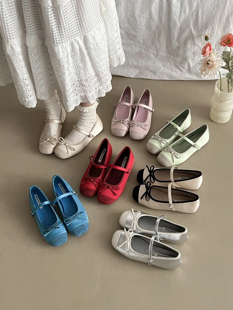 【2527】内增高3cm～法式温柔蝴蝶结芭蕾舞鞋