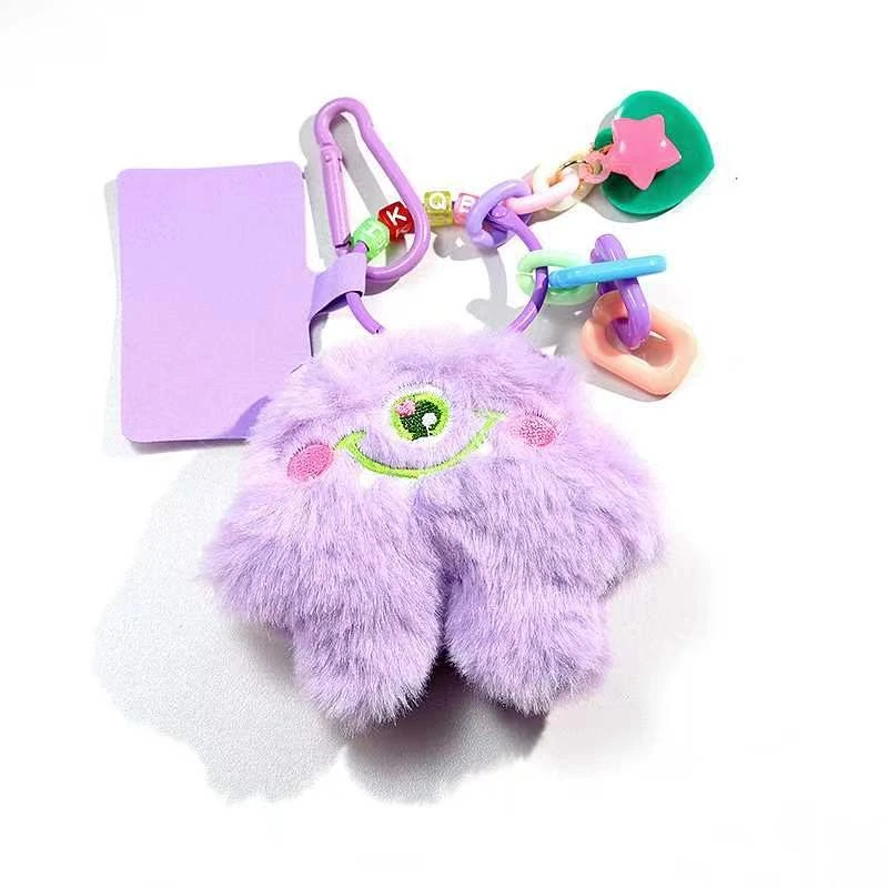 大眼仔娃娃机钥匙扣挂件毛绒玩具小礼品爆款怪兽毛绒卡通钥匙挂件