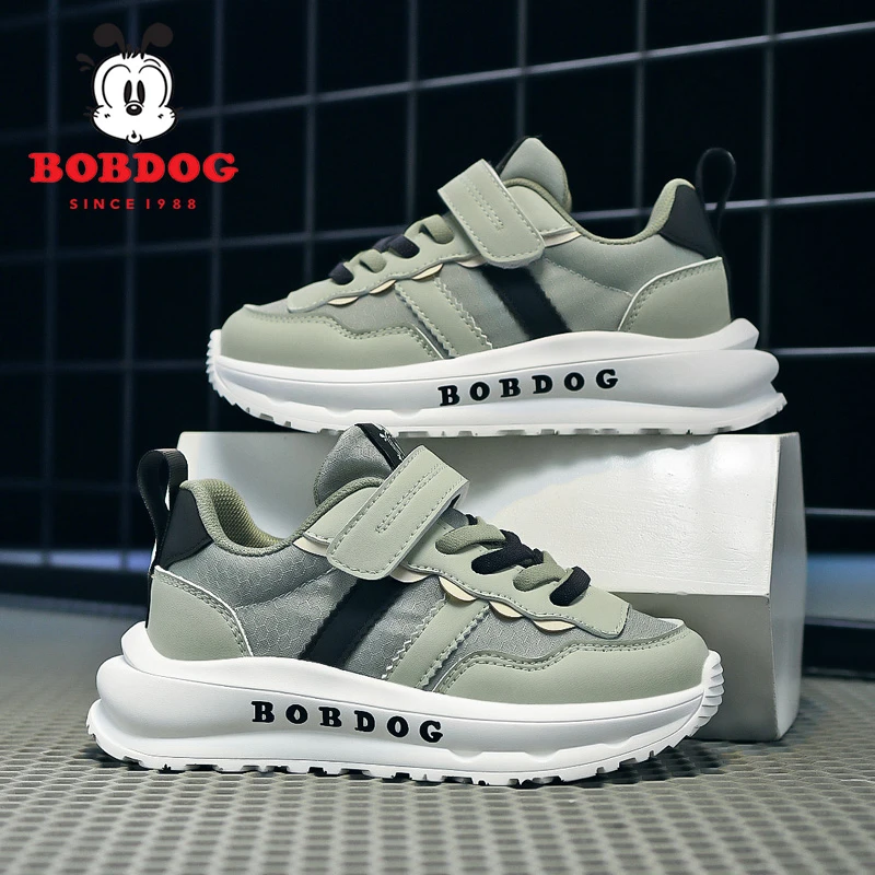 巴布豆旗舰童鞋男童板鞋2025春秋季新款网面透气中小童儿童德训鞋