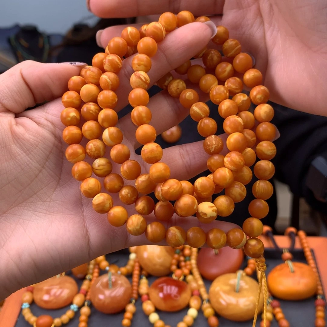 蜜蜡手串未镶嵌天然