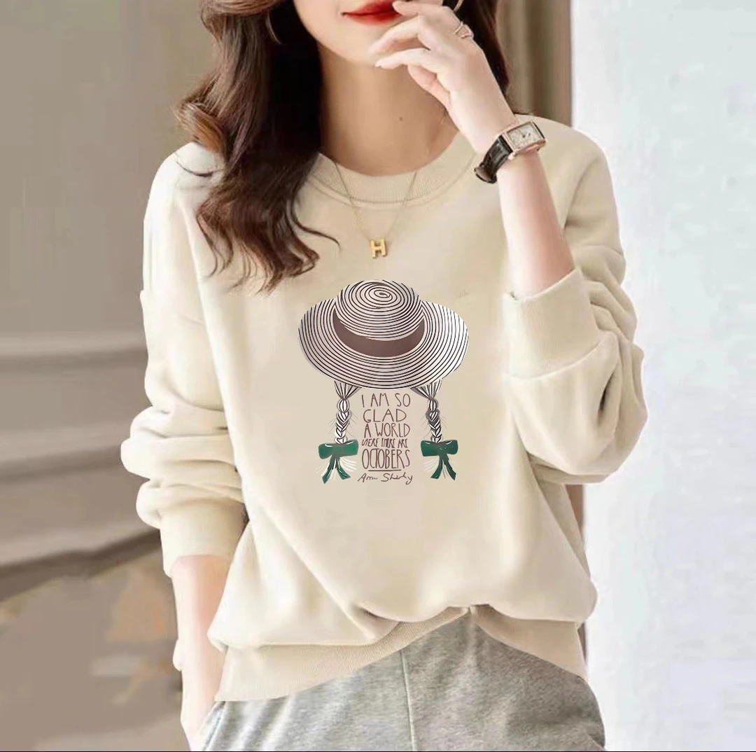 1【现货➕运补】2025秋冬加绒加厚卫衣圆领长袖显瘦宽松～辫子姑娘