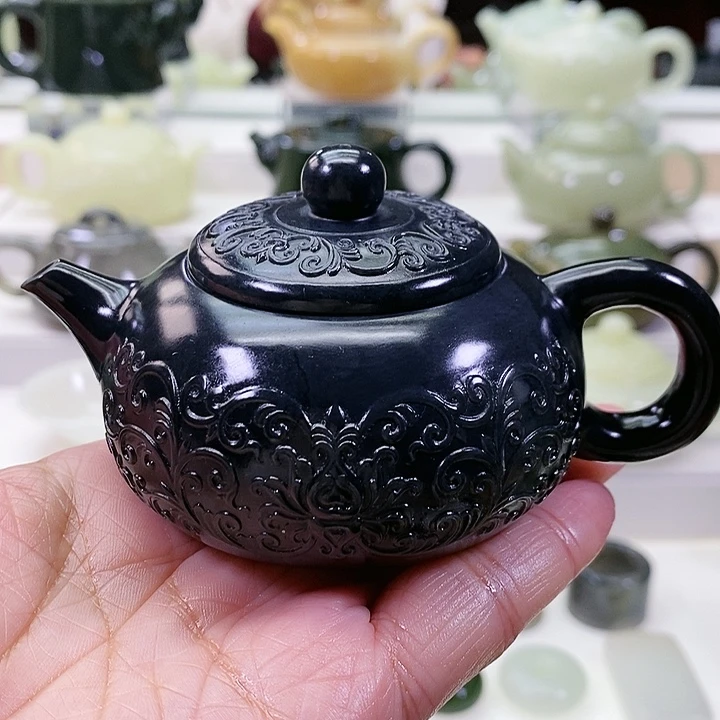 未镶嵌和田玉挂件茶壶120m l
