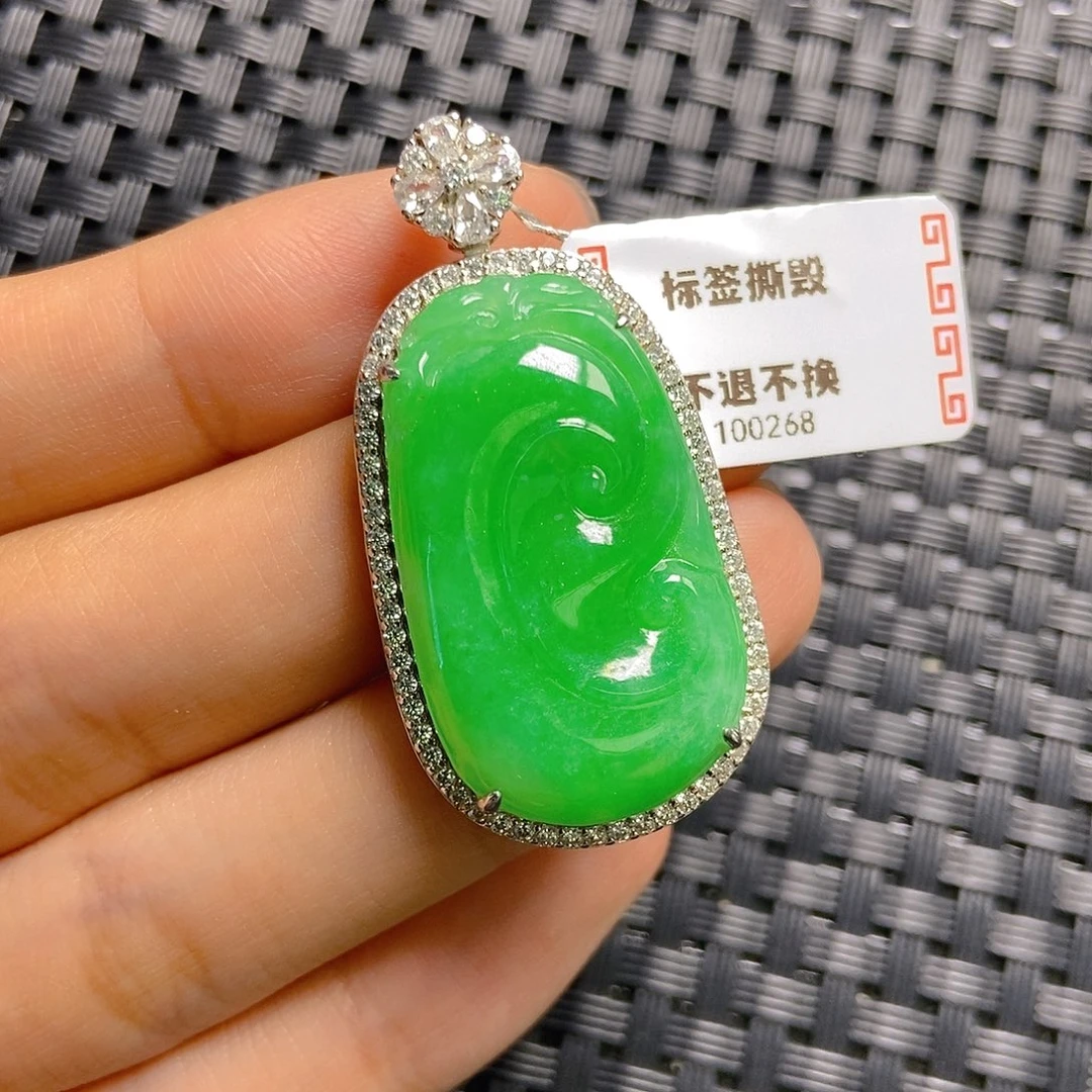 翡翠银S925镶嵌颈饰