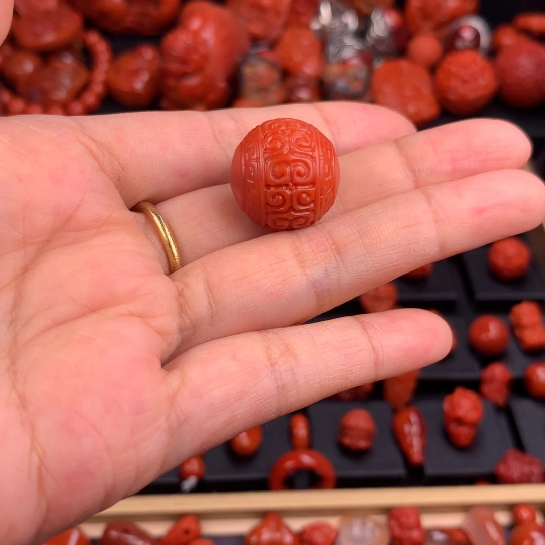 南红玛瑙回纹圆珠18.6mm未镶嵌