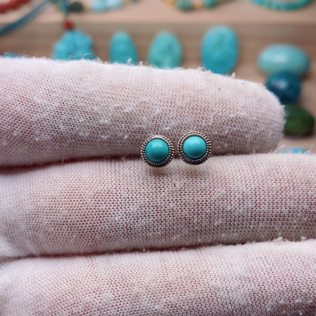 银S925镶嵌绿松石挂件