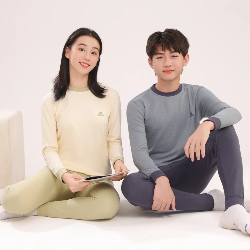 青少年保暖内衣大童男童女童秋冬季打底套装高中初中学生加厚睡衣