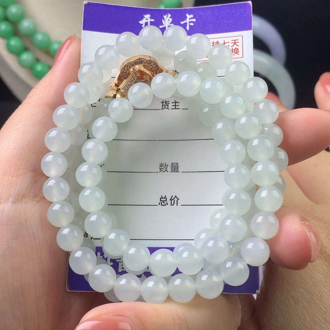翡翠未镶嵌手链卡7.2