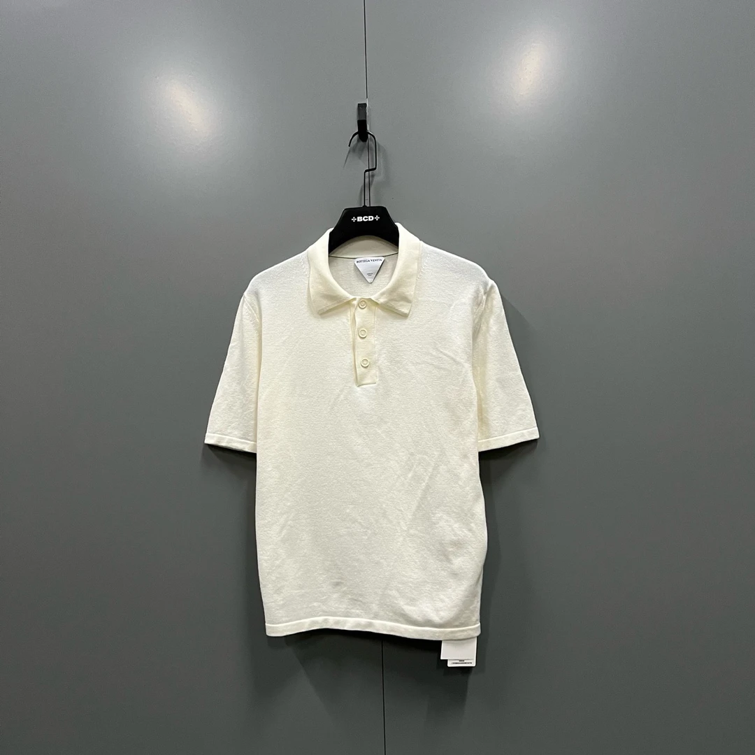 99新 BOTTEGA VENETA/葆蝶家 米色针织polo衫 S码/ki302662