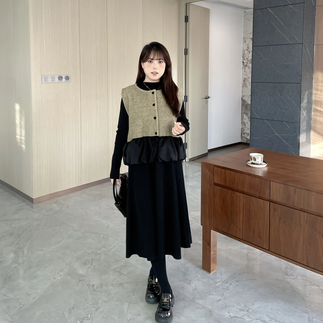 双11新品-慕翎【西部峭香】加厚款休闲马甲短外套韩版小香风