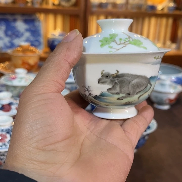 錡镇堂手工手绘盖碗