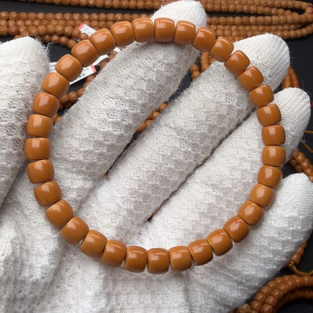 手串橄榄核老挝橄榄核核尖直切微倒角单圈6.9mm