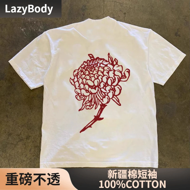 【100%纯棉】男女时尚短袖t恤2025新款夏季男士纯棉休闲创意圆领T恤