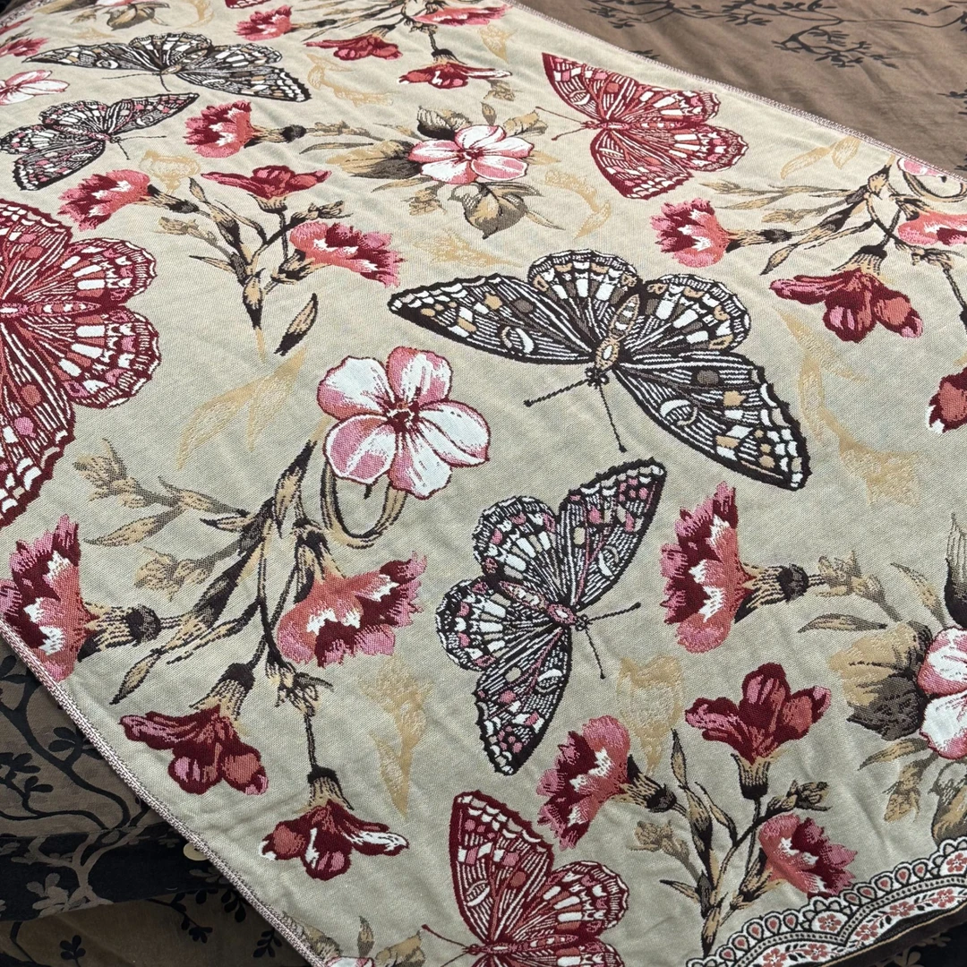 WY【蝴蝶飞舞·浴巾】80*160cm高档纱布提花柔软吸水精梳工艺浴巾