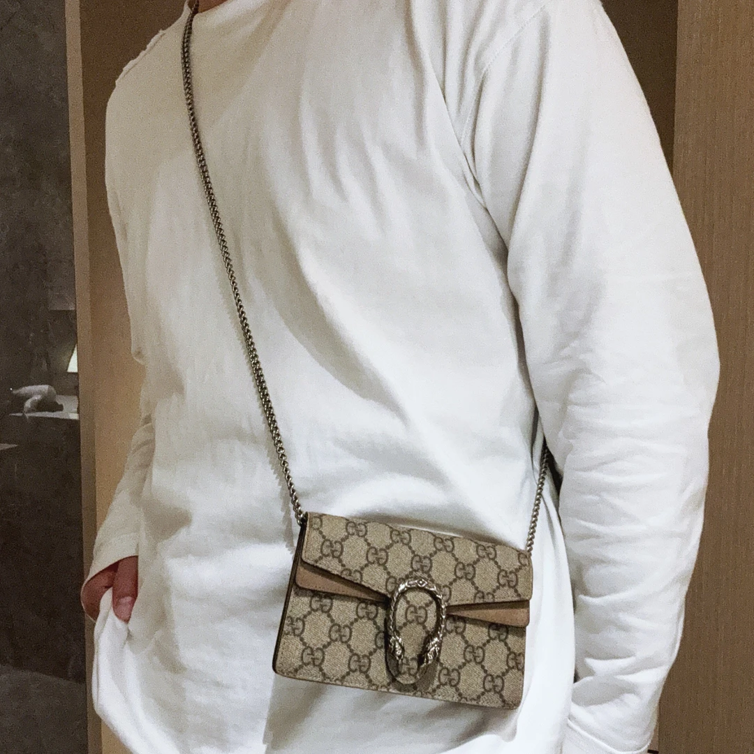 95新 GUCCI/古驰 【冰】老花酒神迷你号包