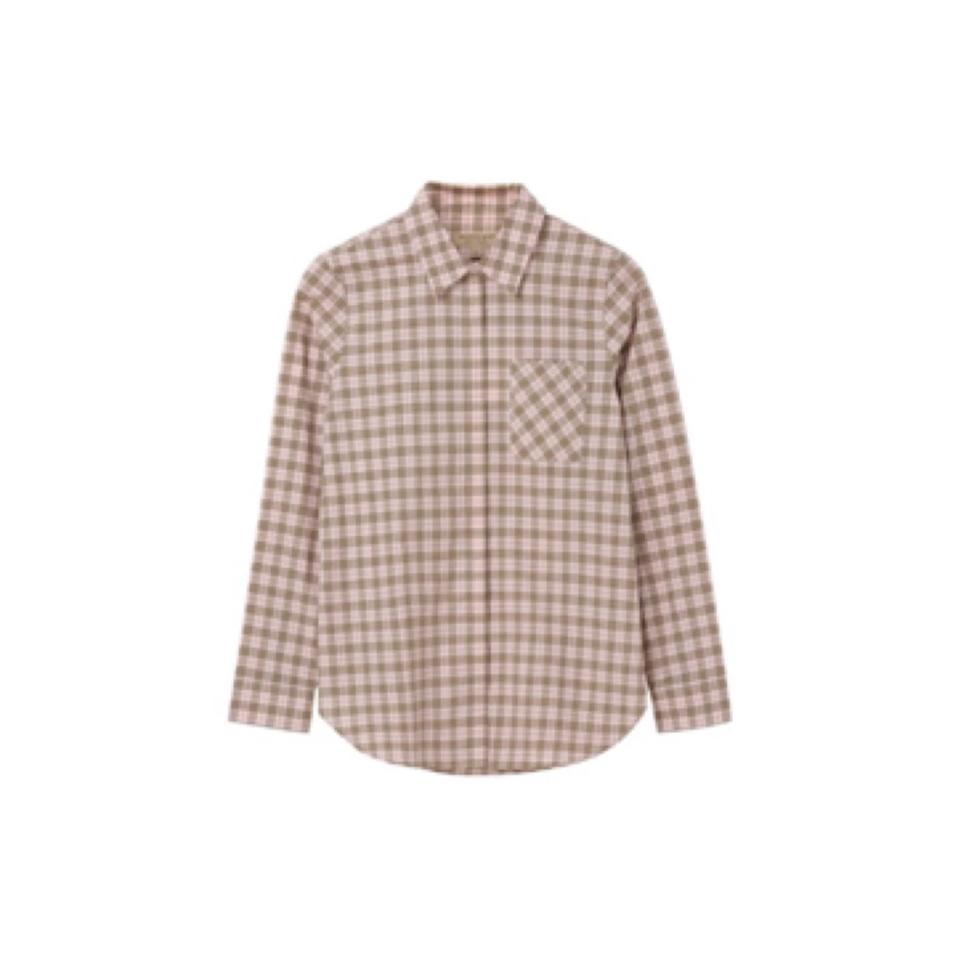 99新 BURBERRY/博柏利  格纹长袖衬衫粉色/UK8码/A02319