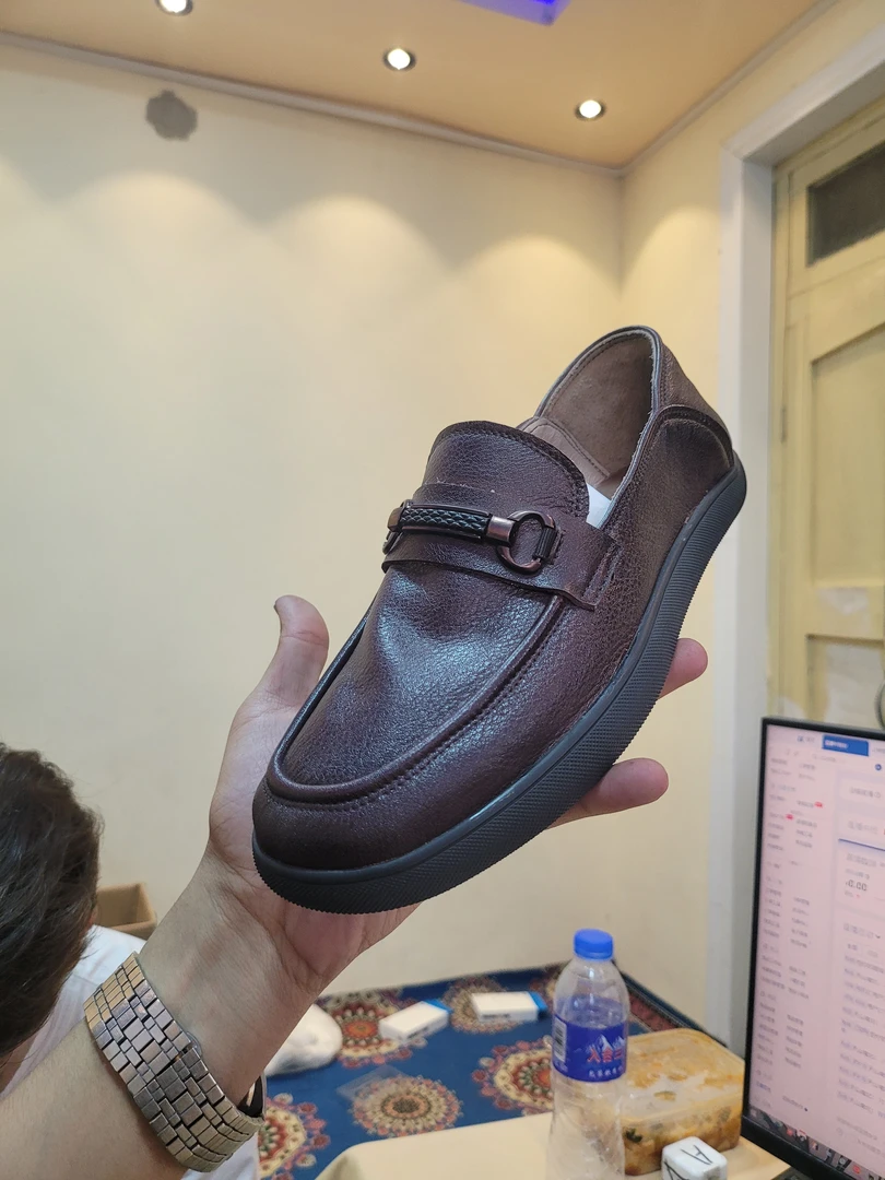 套脚休闲一脚蹬透气乐福鞋豆豆鞋时尚百搭懒人鞋平底男士皮鞋