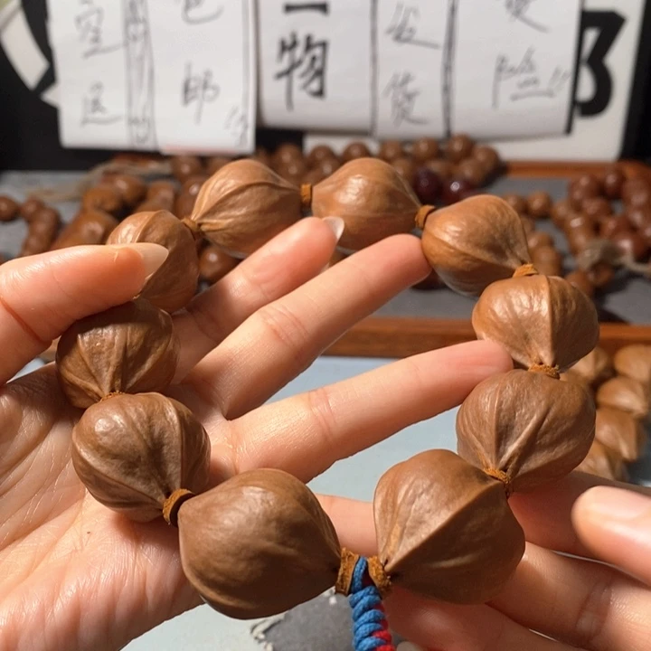 手串橄榄核1372精品4花老树王蒜头铁核9+1颗
