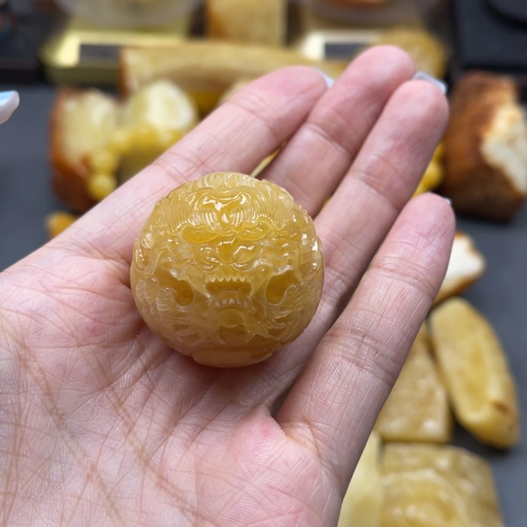 【闪购商品】未镶嵌定制琥珀天然琥珀蜜蜡原石定制35➕龙珠