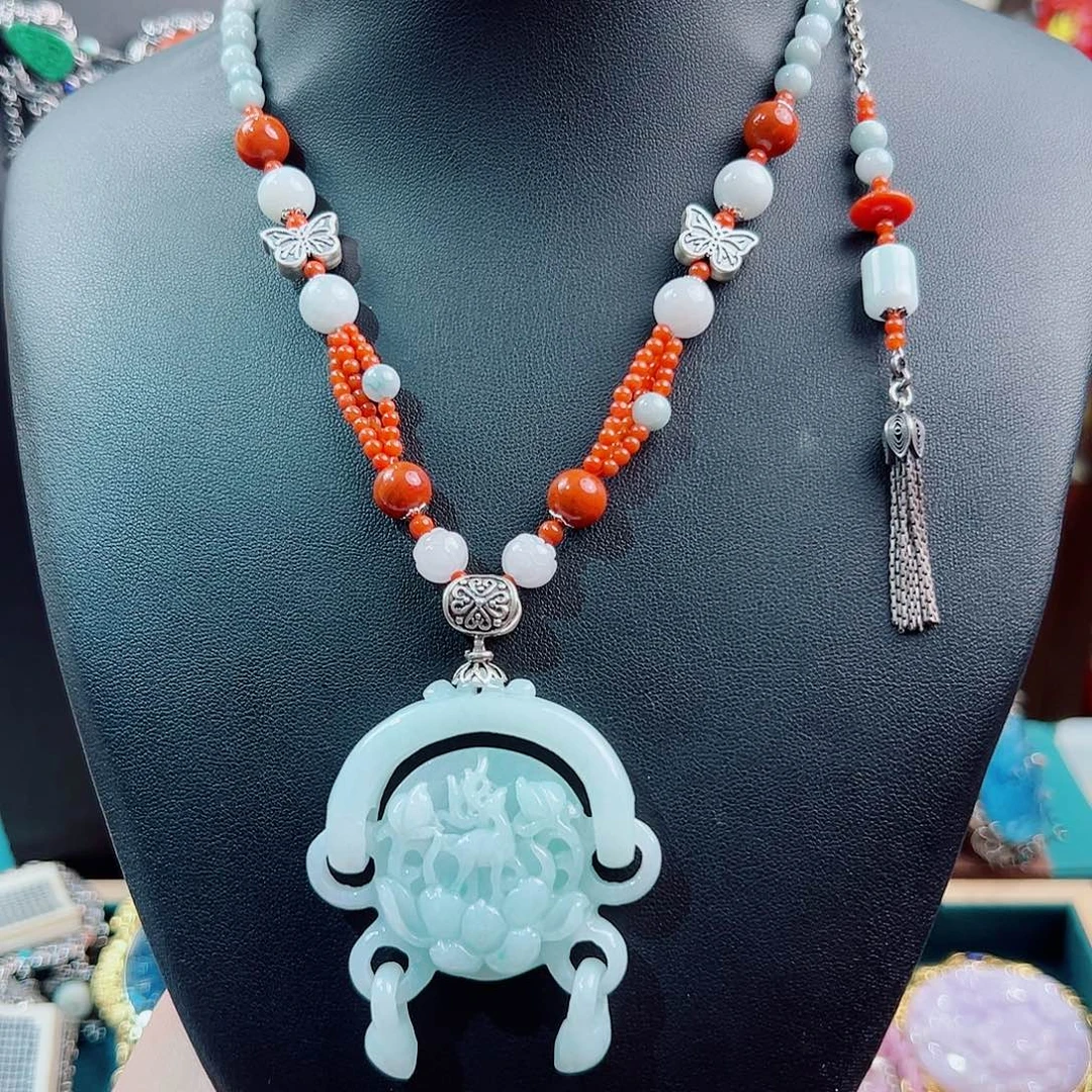 翡翠未镶嵌项链项链