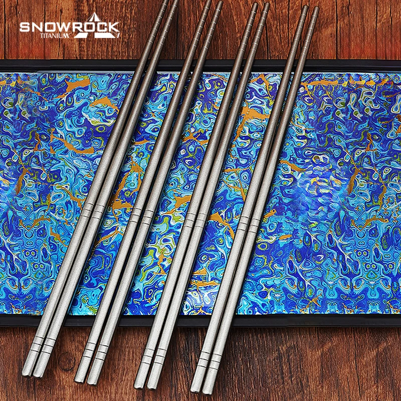 (四双装)228mm纯钛喷砂筷子