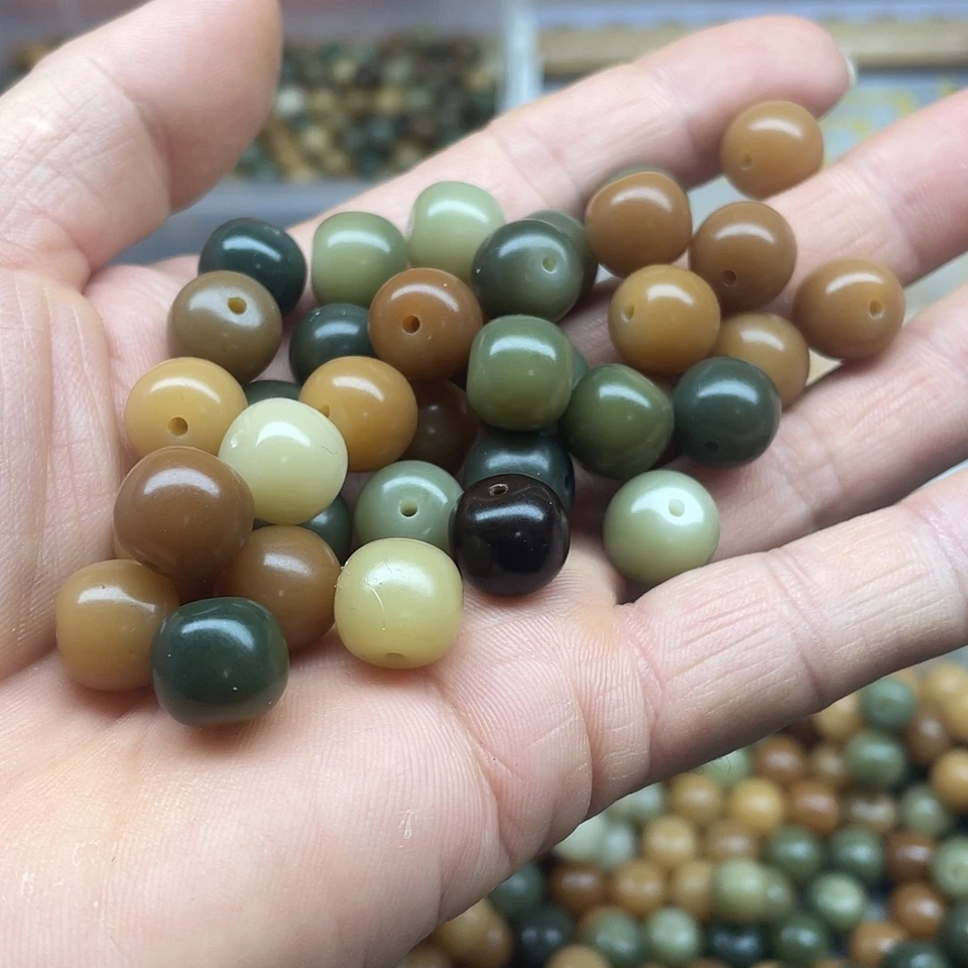 白玉菩提吊坠12精品非料干嘛精孔多宝桶60颗