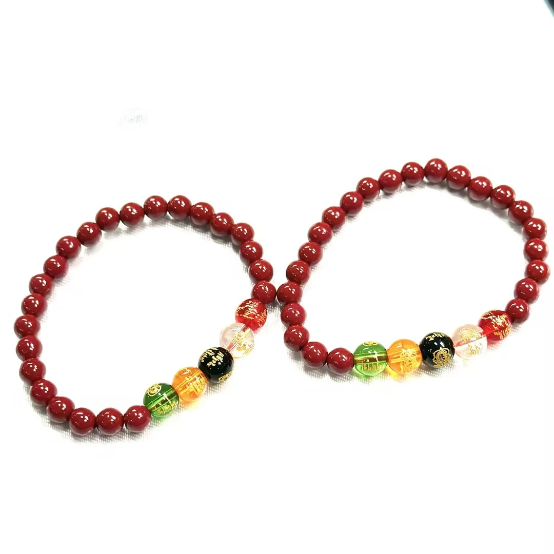 含辰砂工艺品【CH】朱砂DIY手串-约6mm（多样性发其一）