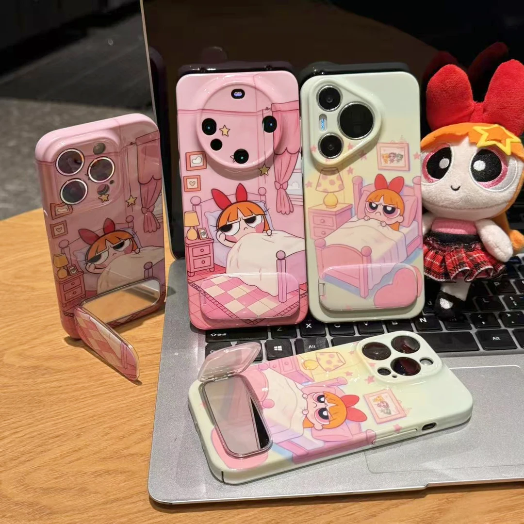 奥菲顿可爱小女警支架适用苹果17菲林16手机壳华为vivo小米15oppo