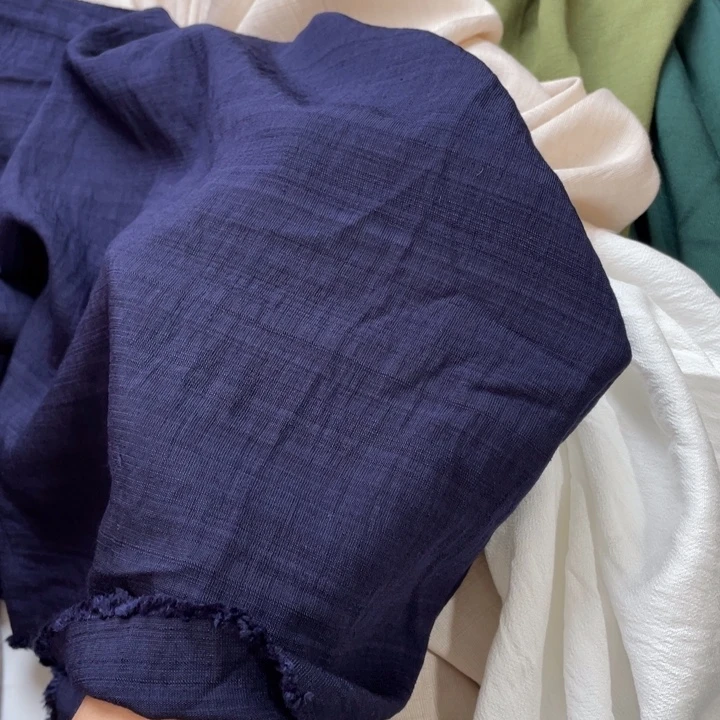天丝（莱赛尔纤维）藏青色苎麻2米