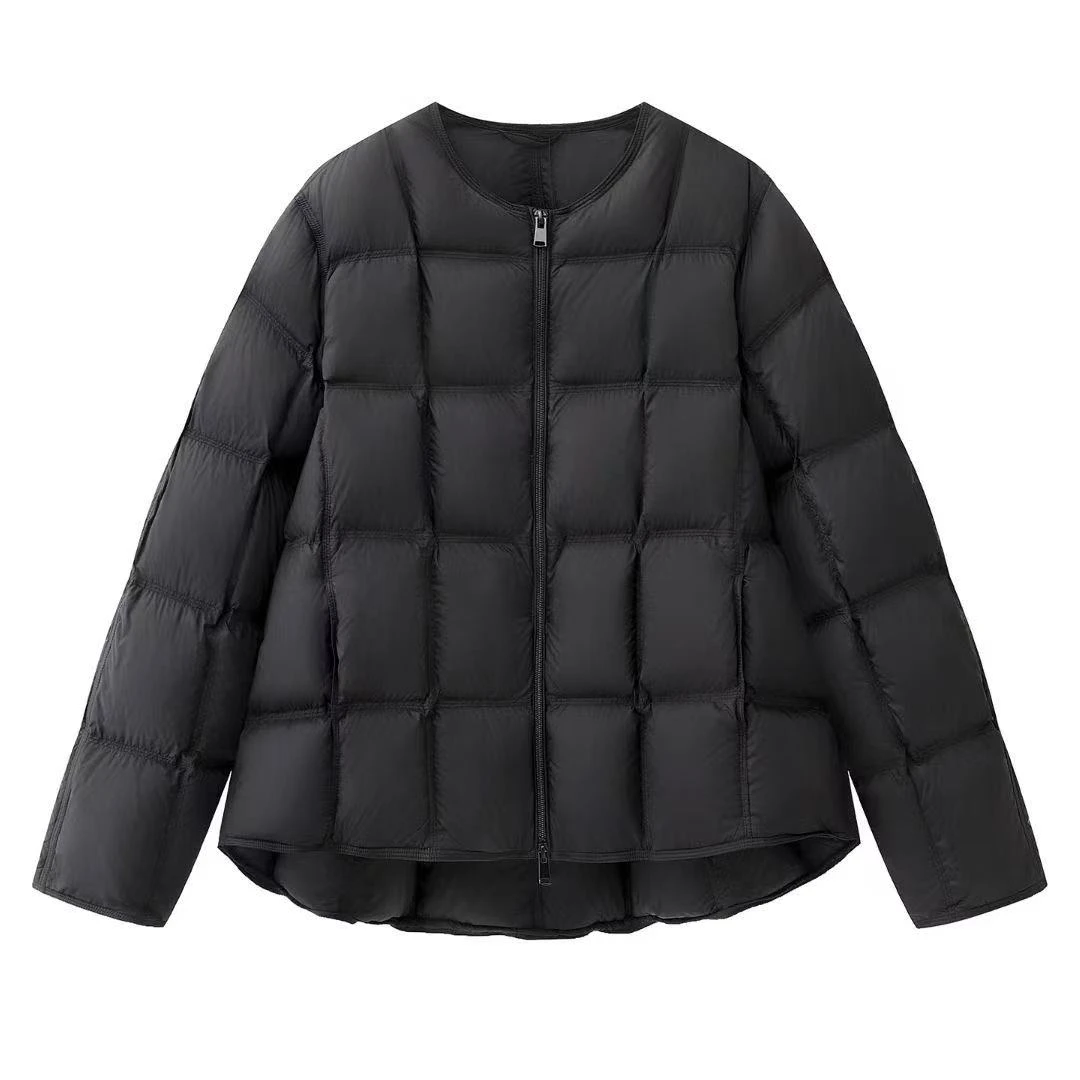 2025冬新款简约圆领宽松显瘦羽绒服休闲面包服
