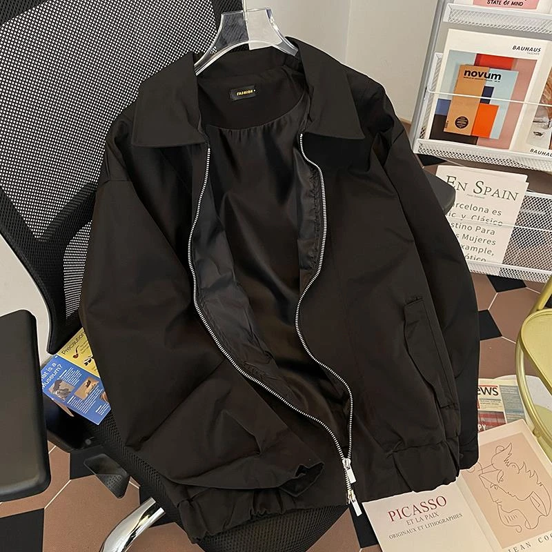 春秋季外套男痞帅潮牌冷淡系高级感美式复古休闲日系夹克冲锋衣潮