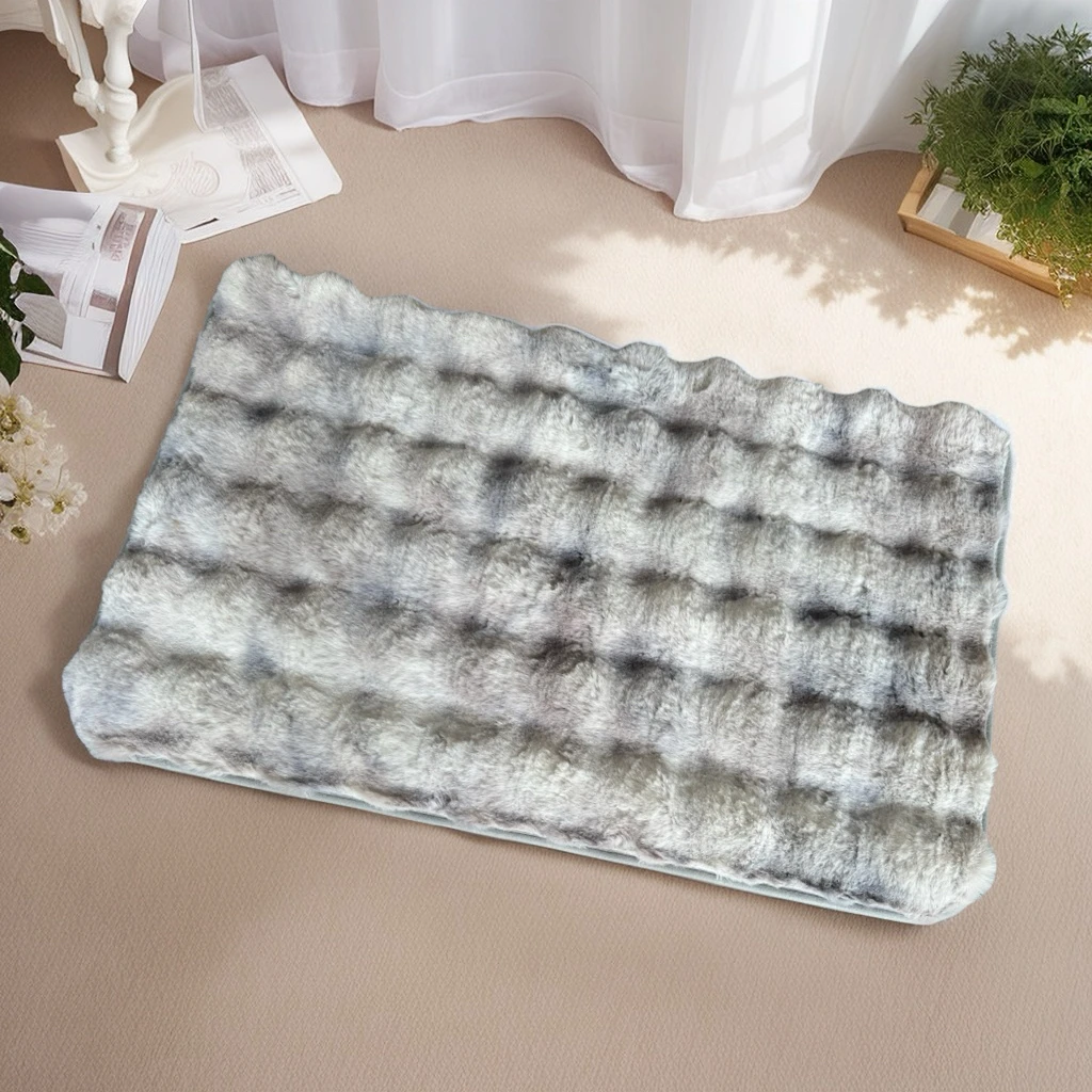 扎染泡泡仿兔毛超软舒适地垫地毯50*80厘米