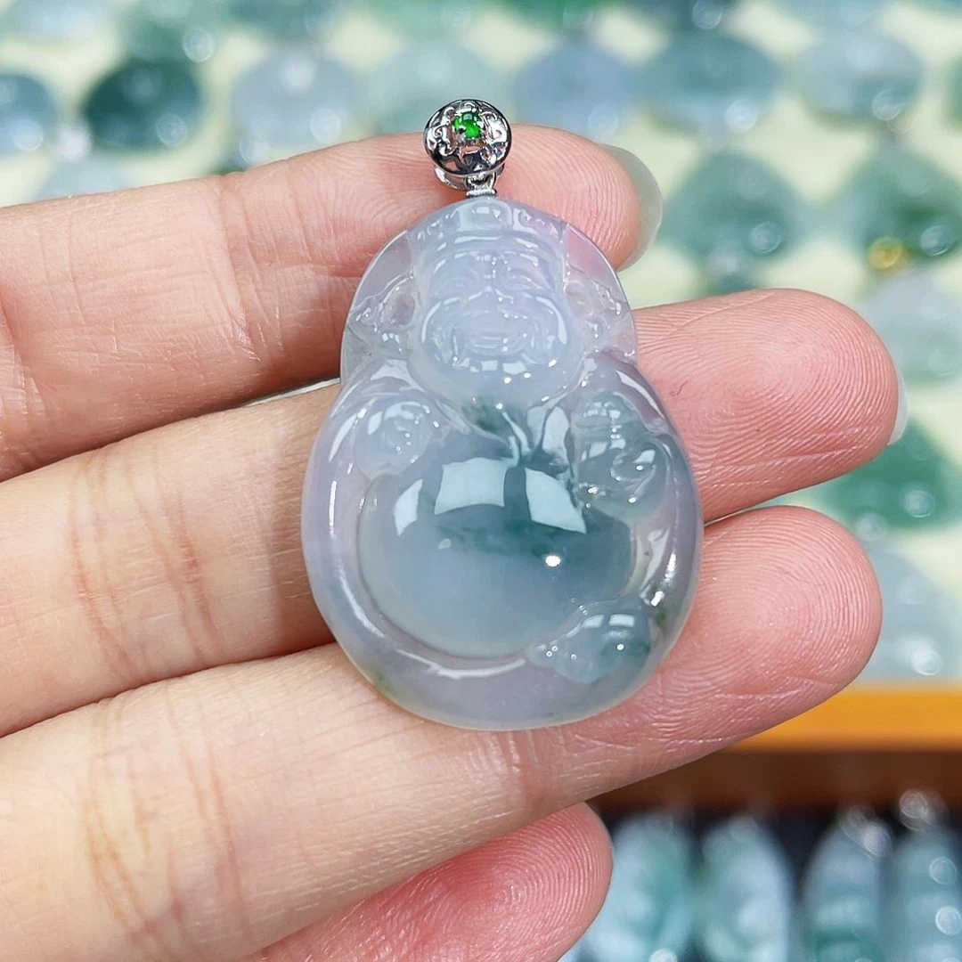 翡翠颈饰18K金镶嵌吊坠