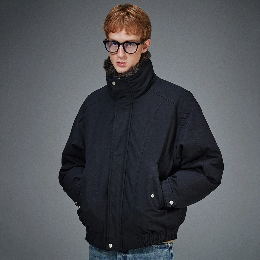 冬季加厚保暖男士羽绒服90白鸭绒宽松休闲立领防寒防风外套