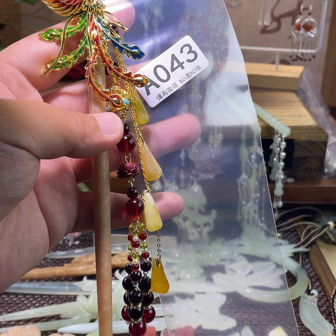 宝***爱蛇纹石玉未镶嵌发饰