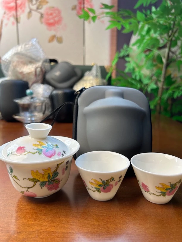 KK0409-福寿桃一盖两杯快客旅行套