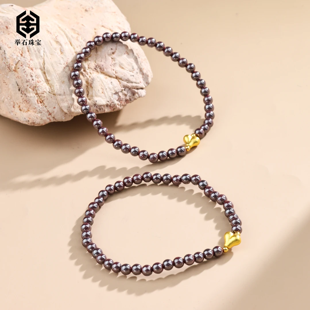 天然辰砂【举石珠宝】T0907-9018-3朱砂合金手串(多样性发一）X