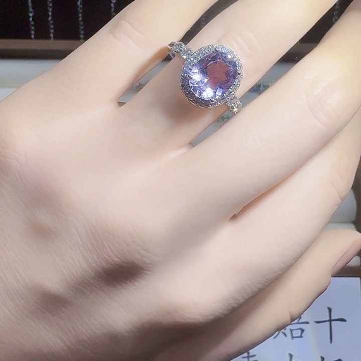 银S925镶嵌戒指紫晶