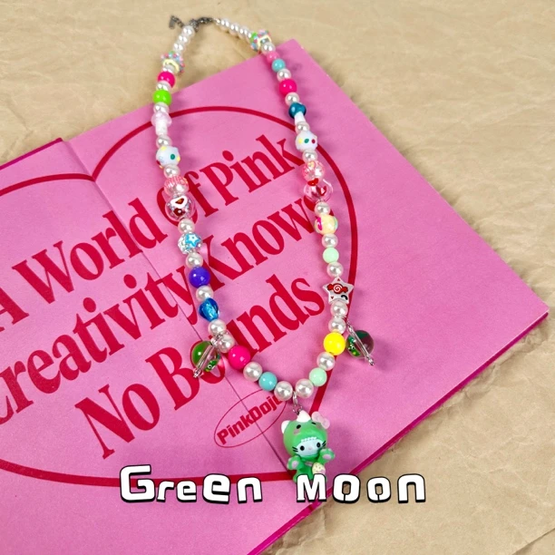 非金属仿珍珠项链 【小羊睡觉】可爱卡通彩色精致优雅项链C439