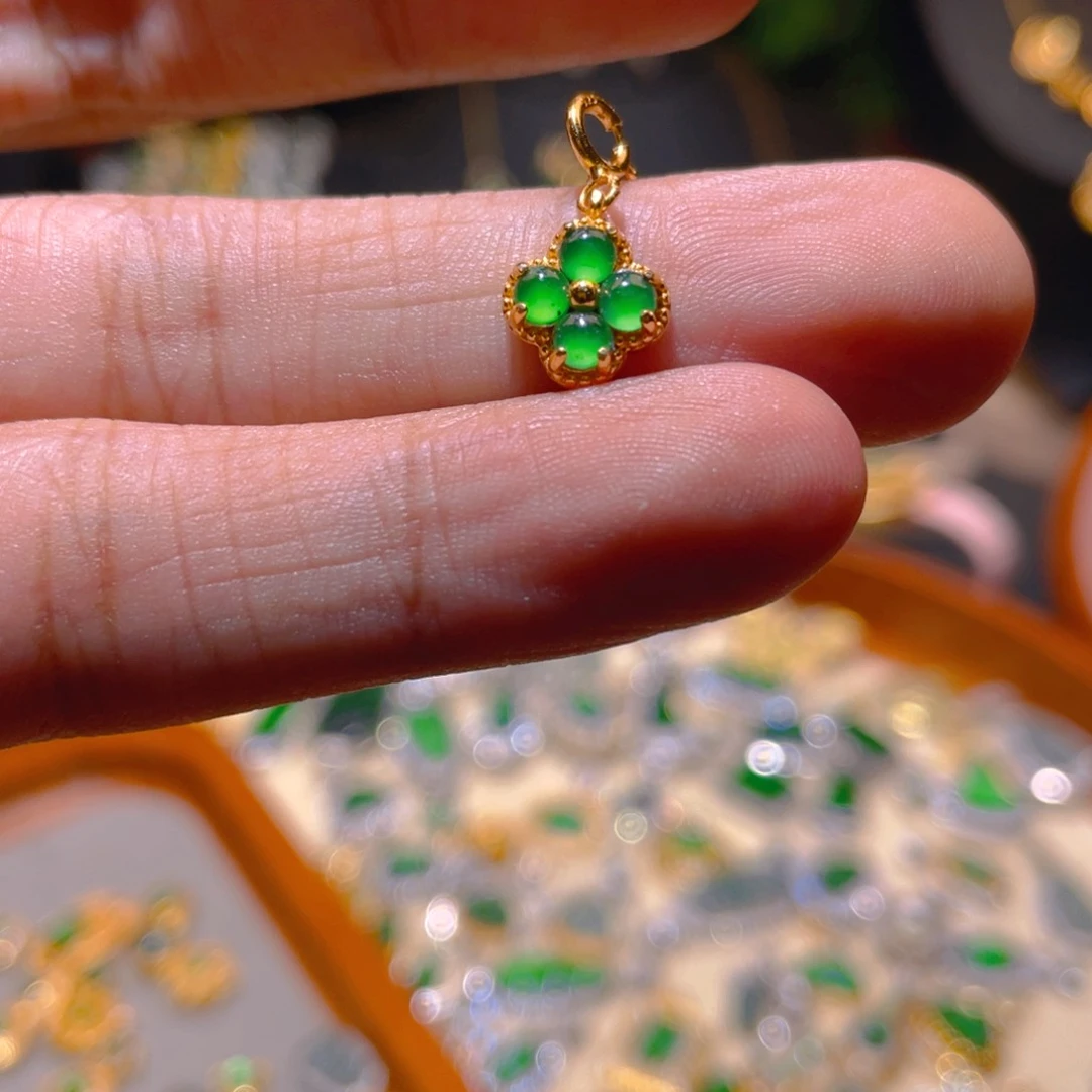 翡翠银S925镶嵌吊坠(不含链)