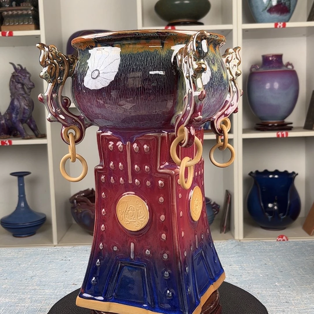 瓷片摆件……聚宝盆…