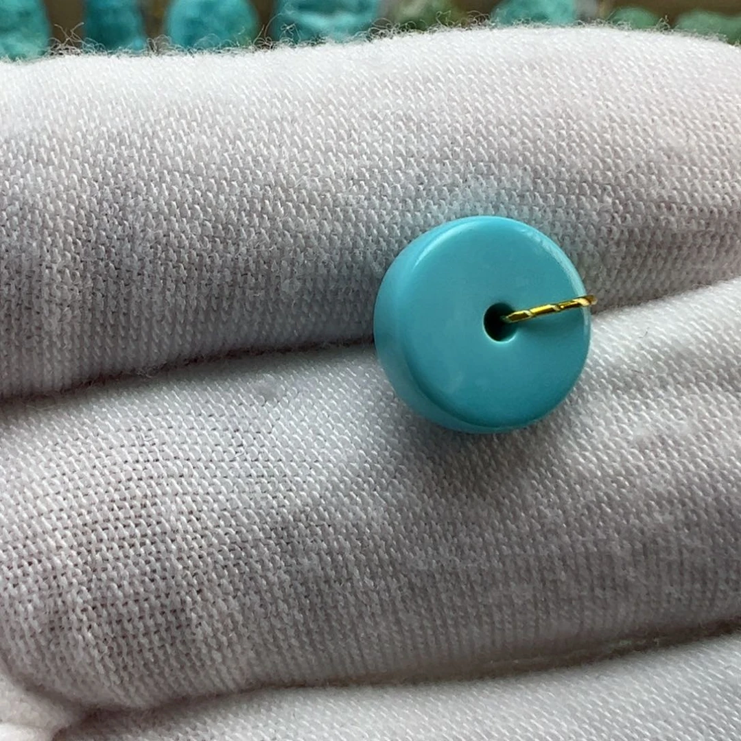 绿松石银S925镶嵌配饰9.9*3.7